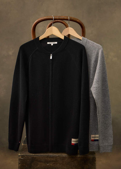 Cashmere Full-Zip Cardigan - Elephant