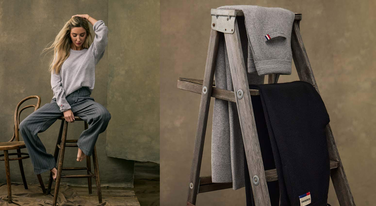 Serendro Cashmere Blend Crewneck and Cashmere Pant
